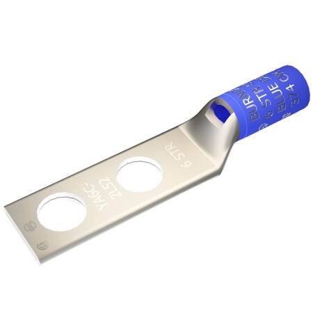 Burndy Cu compression tubular terminals-code conductor, 2 holes/W/ insp wind YA6CL2TC516